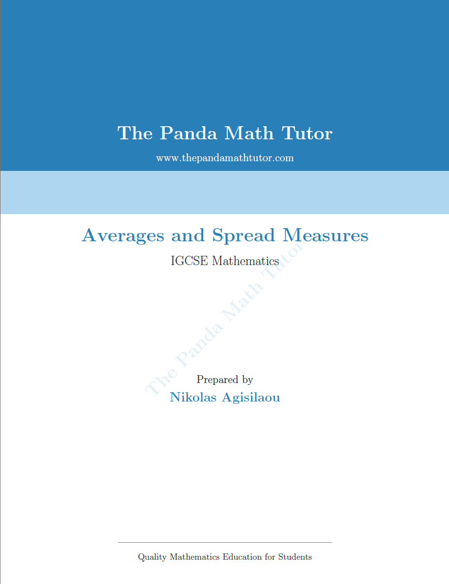 Sample page from Averages and Spread Measures