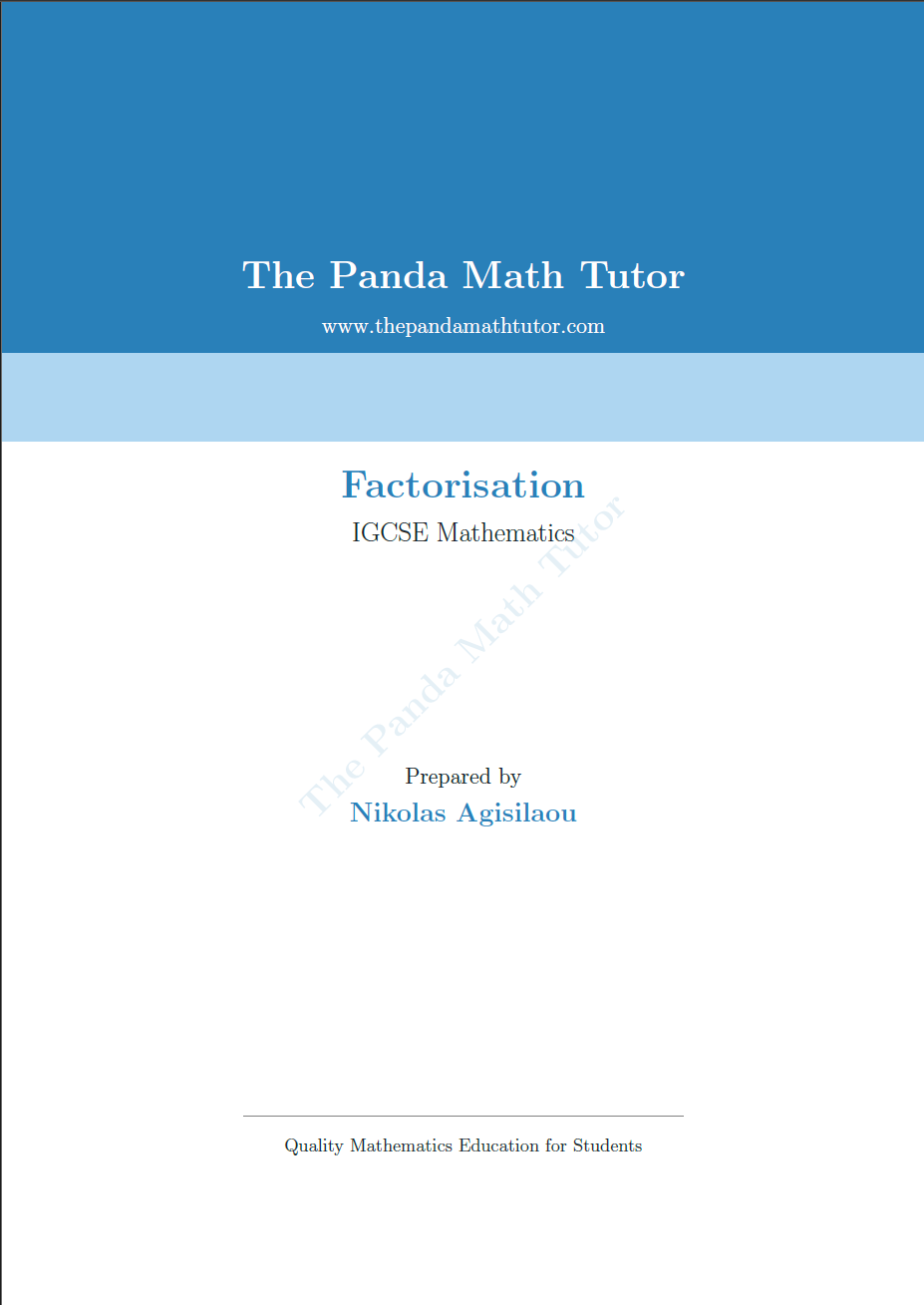 Sample page from Factorisation