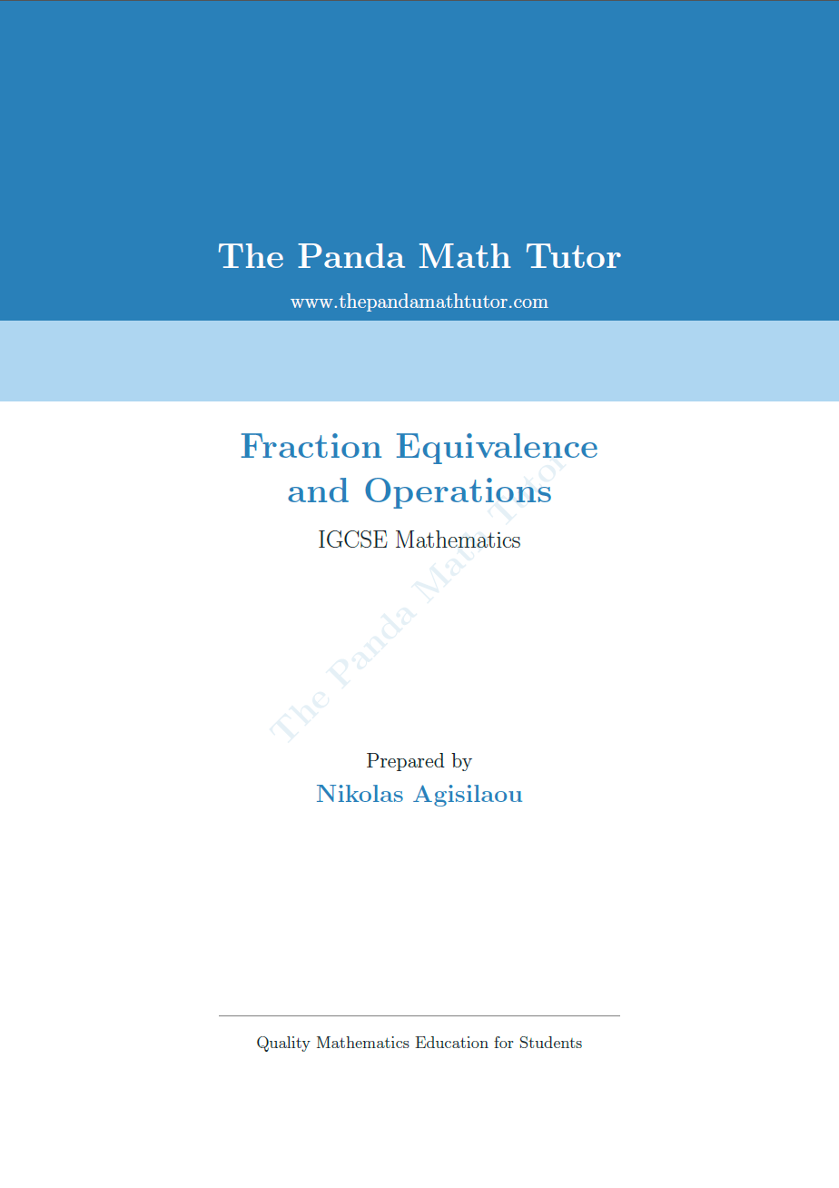 Sample page from Fraction Equivalence and Operations