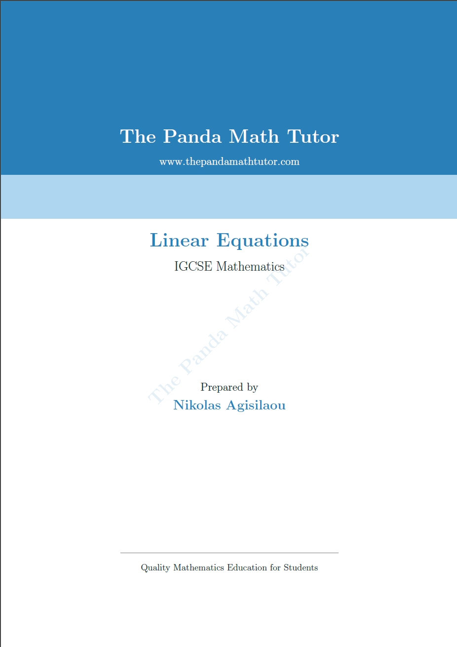 Sample page from Linear Equations