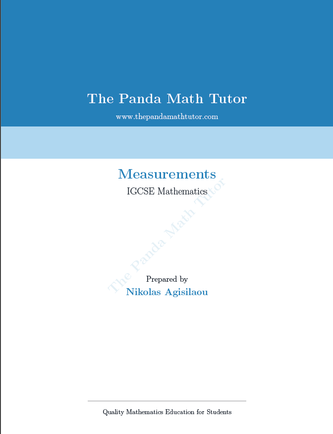 Sample page from Measurements