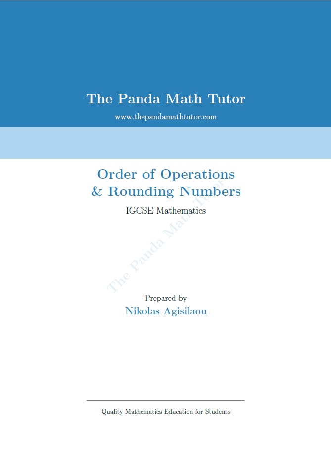 Sample page from Order of Operations & Rounding Numbers