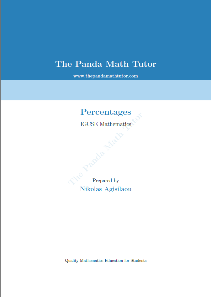Sample page from Percentages