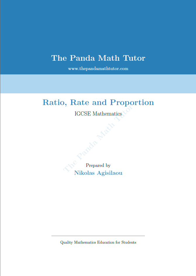 Sample page from Ratio, Rate and Proportion