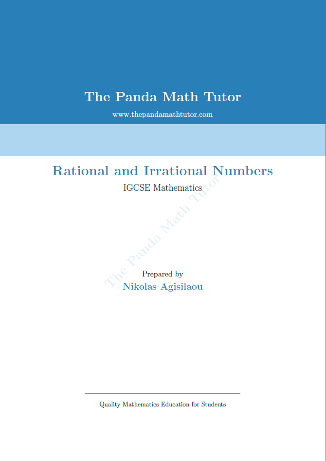 Sample page from Rational and Irrational Numbers