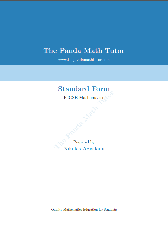 Sample page from Standard Form