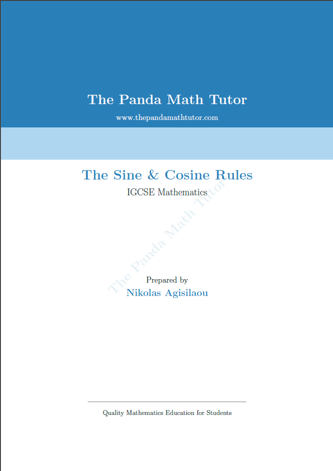Sample page from The Sine & Cosine Rules