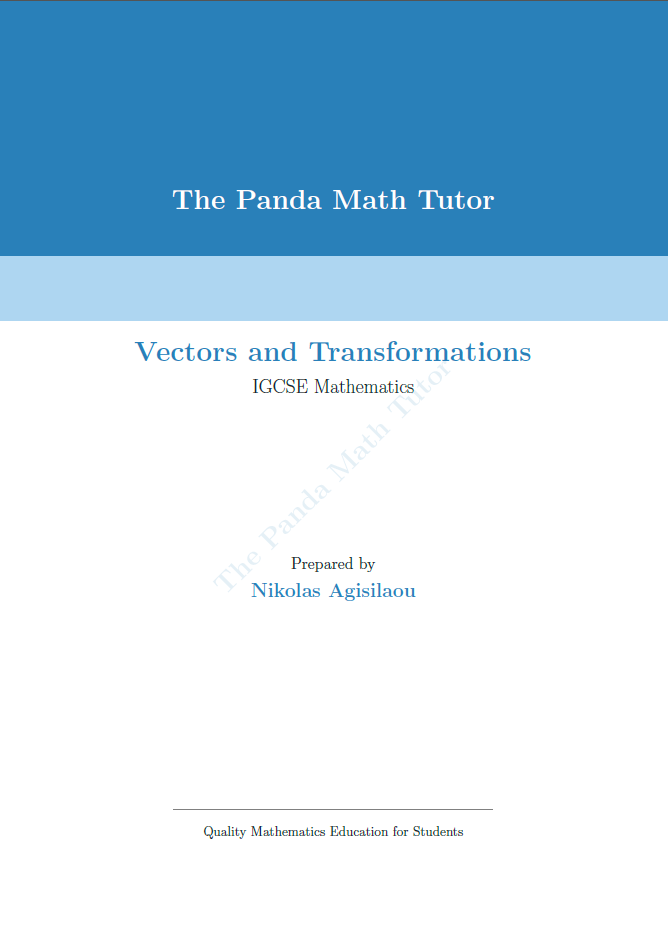 Sample page from Vectors and Transformations